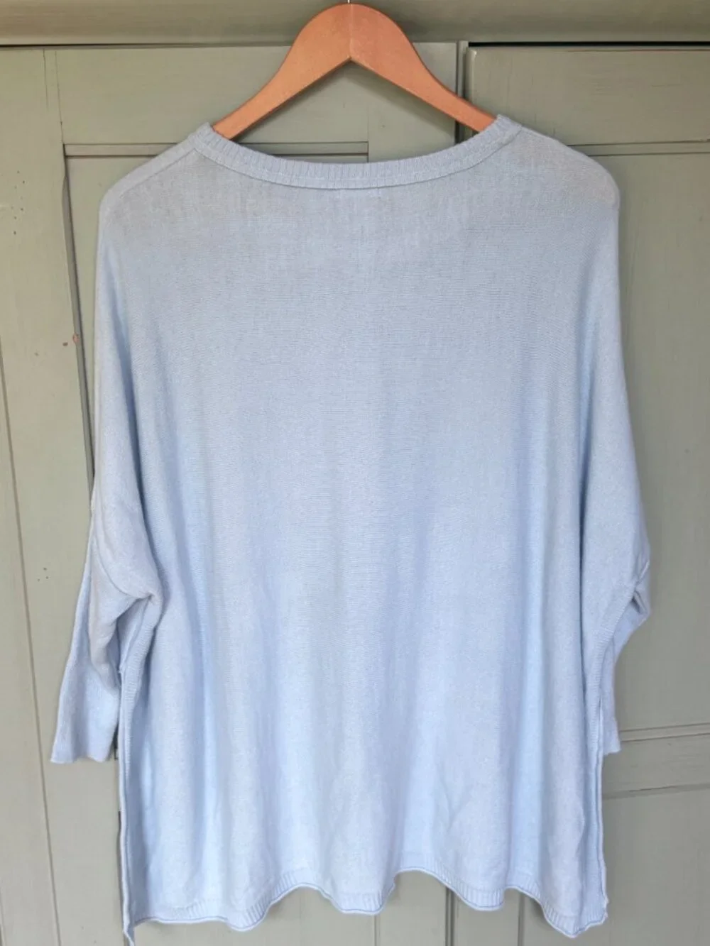 MERSEA Catalina Sky Blue Crewneck Relaxed Fit Coastal Dolman Sweater One Size